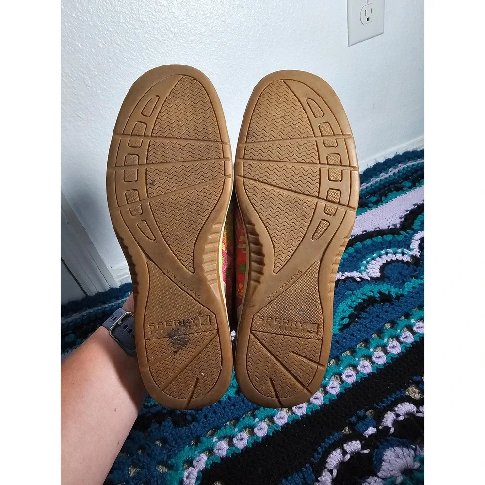 Sperry Top‎ Sider Angelfish Colorful Floral Slip On Boat Shoes Women's Size 7